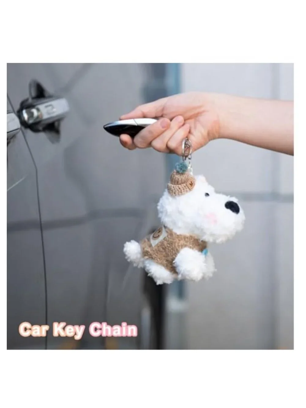 Cute Dog Plush Keychain Kawaii Stuffed Animal Bag Charm for Purse Backpack